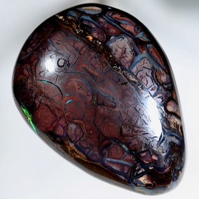 SOLID BOULDER OPAL HUGE 46ct Sparkling green and purple amongst patterned boulder opal SEE VIDEO